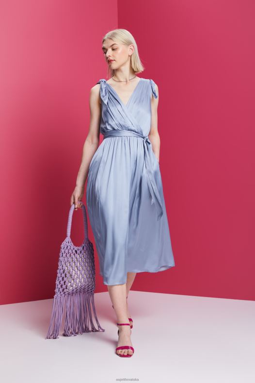 Esprit žene haljine lagane tkane svijetloplava boja lavande haljine A48RT138