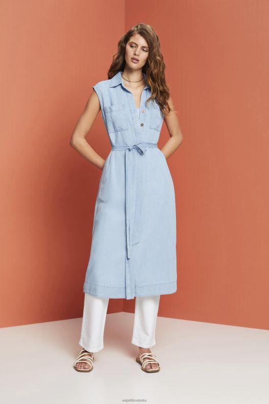 Esprit žene haljine tkane plavo svjetlo pranje haljine A48RT181