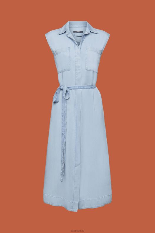 Esprit žene haljine tkane plavo svjetlo pranje haljine A48RT181