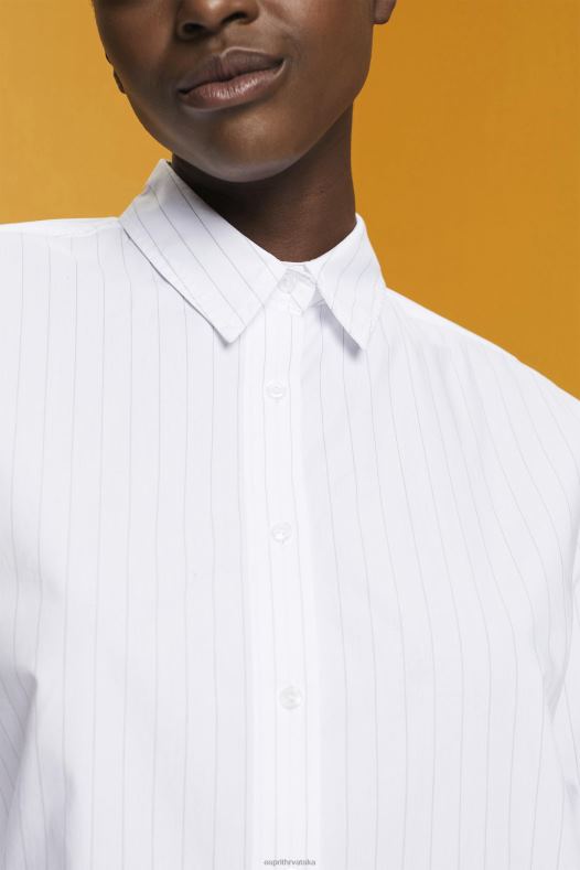 Esprit žene košulja na pruge, 100% pamuk bijela haljine A48RT277