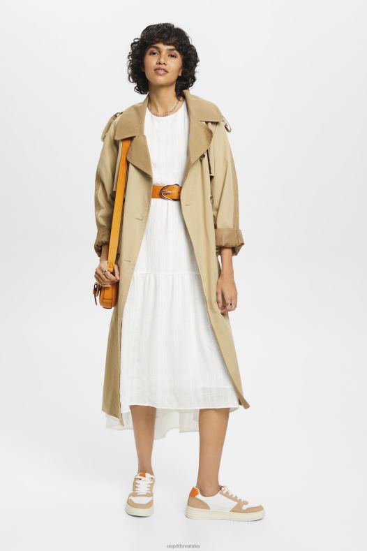 Esprit žene lagana midi haljina s balon rukavima prljavo bijelo haljine A48RT294