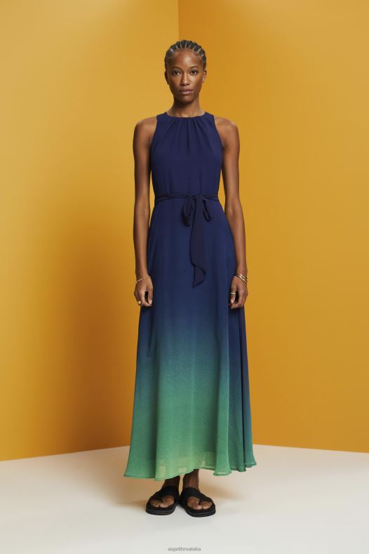 Esprit žene maksi haljina bez rukava s cvjetnim uzorkom po cijeloj površini mornarica haljine A48RT258