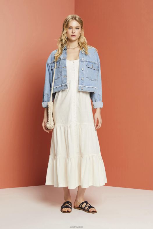 Esprit žene maxi haljina s naramenicama bijela haljine A48RT232