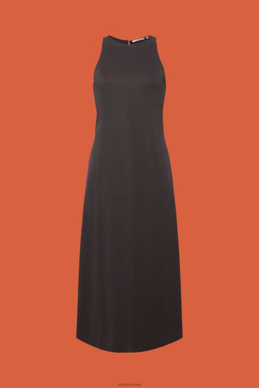 Esprit žene midi haljina od modalne mješavine antracit haljine A48RT52