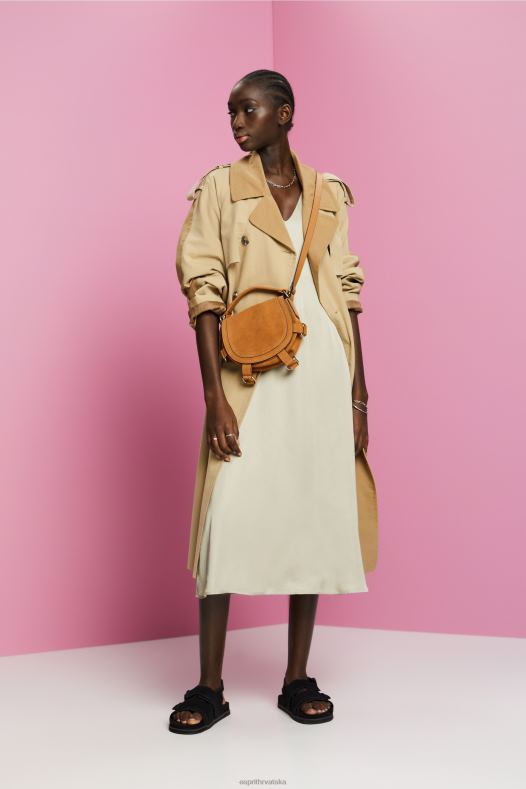 Esprit žene midi haljina od satena prašnjavo zelena haljine A48RT55