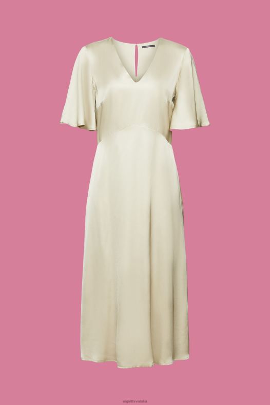 Esprit žene midi haljina od satena prašnjavo zelena haljine A48RT55