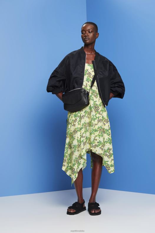 Esprit žene midi haljina s printom žuta boja haljine A48RT237