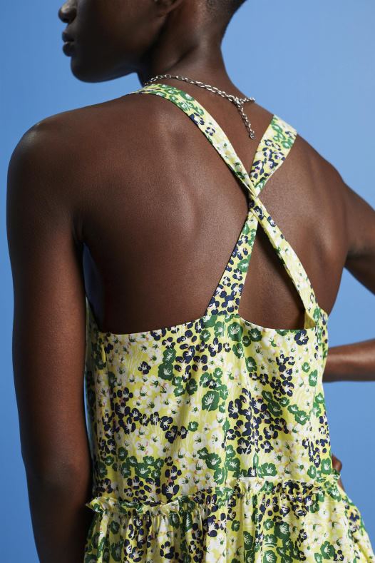 Esprit žene midi haljina s printom žuta boja haljine A48RT237