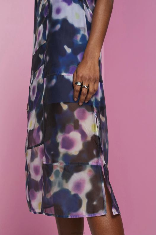 Esprit žene midi haljina s uzorkom od organze plava lavanda haljine A48RT196