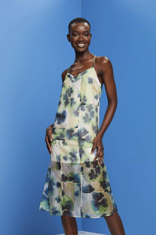 Esprit žene midi haljina s uzorkom od organze žuta boja haljine A48RT197