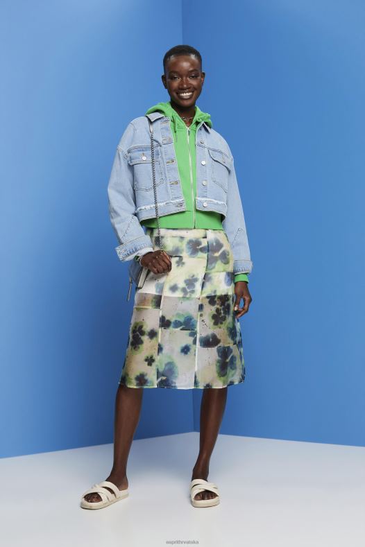 Esprit žene midi haljina s uzorkom od organze žuta boja haljine A48RT197