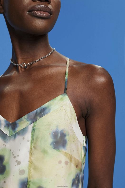 Esprit žene midi haljina s uzorkom od organze žuta boja haljine A48RT197