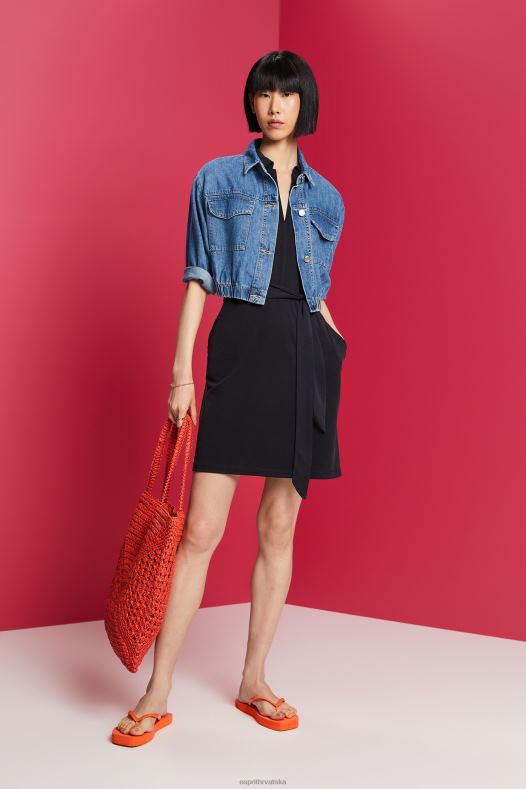 Esprit žene midi haljina s v-izrezom antracit haljine A48RT73