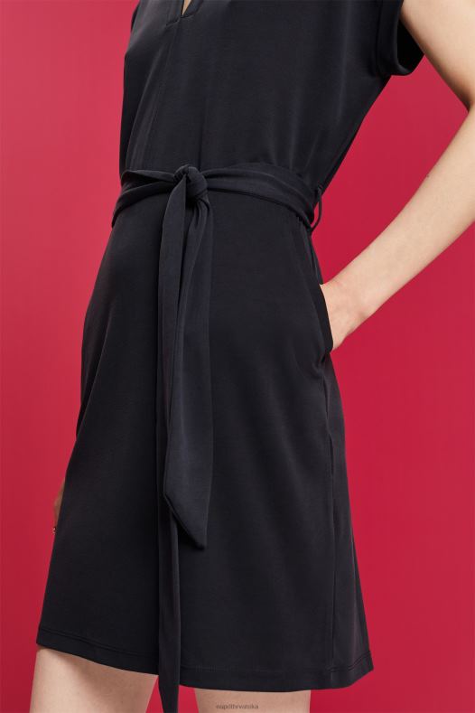 Esprit žene midi haljina s v-izrezom antracit haljine A48RT73