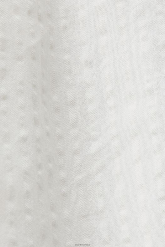 Esprit žene midi košulja haljina s remenom na vezanje, mješavina pamuka bijela haljine A48RT235