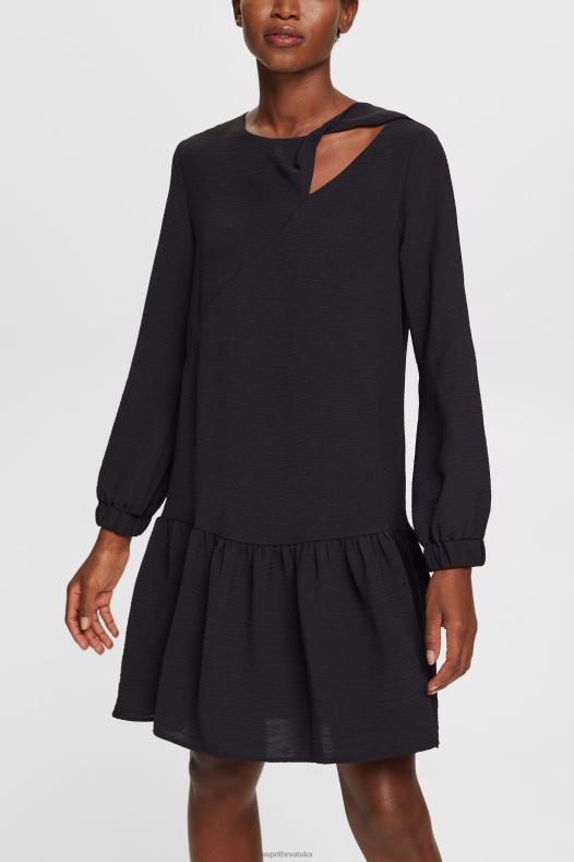 Esprit žene mini haljina s izrezom crno haljine A48RT429