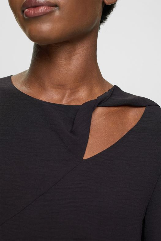 Esprit žene mini haljina s izrezom crno haljine A48RT429