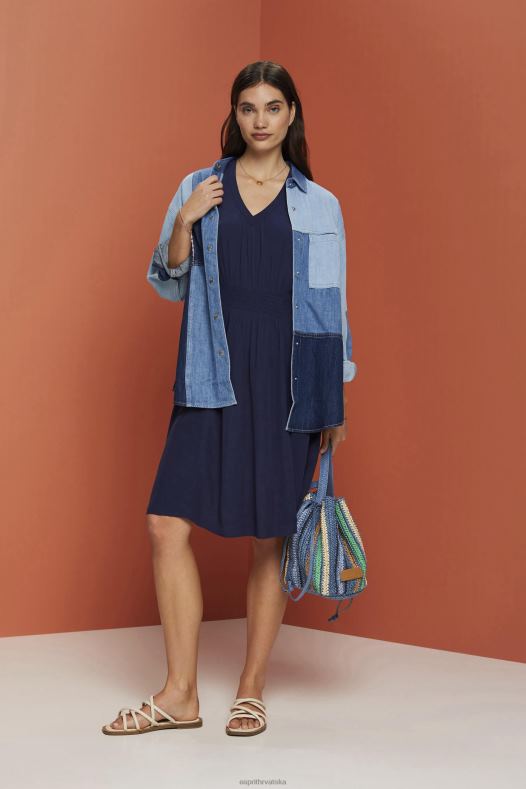 Esprit žene mini haljina s udubljenim strukom mornarica haljine A48RT228
