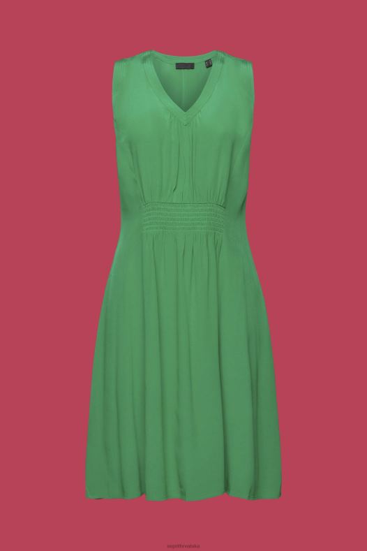 Esprit žene mini haljina s udubljenim strukom zelena haljine A48RT227
