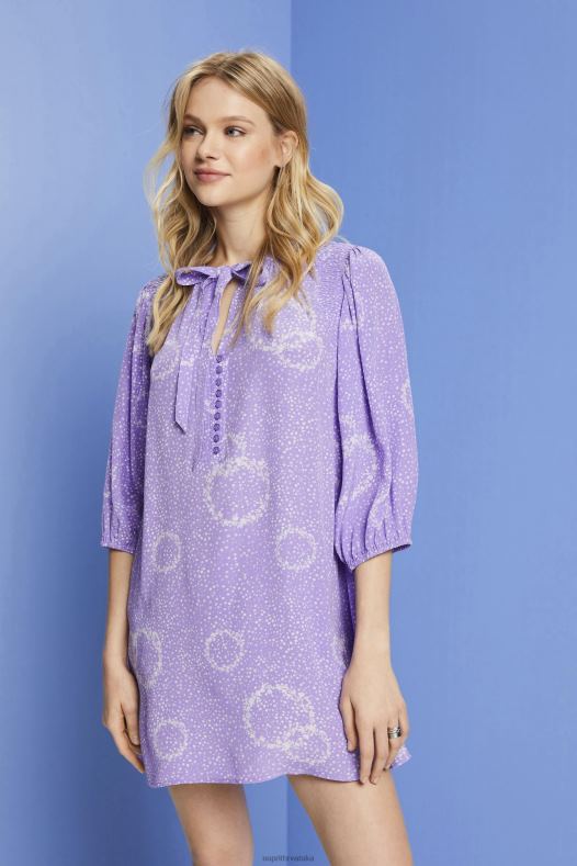 Esprit žene mini haljina s uzorkom i leptir mašnom bijela haljine A48RT230