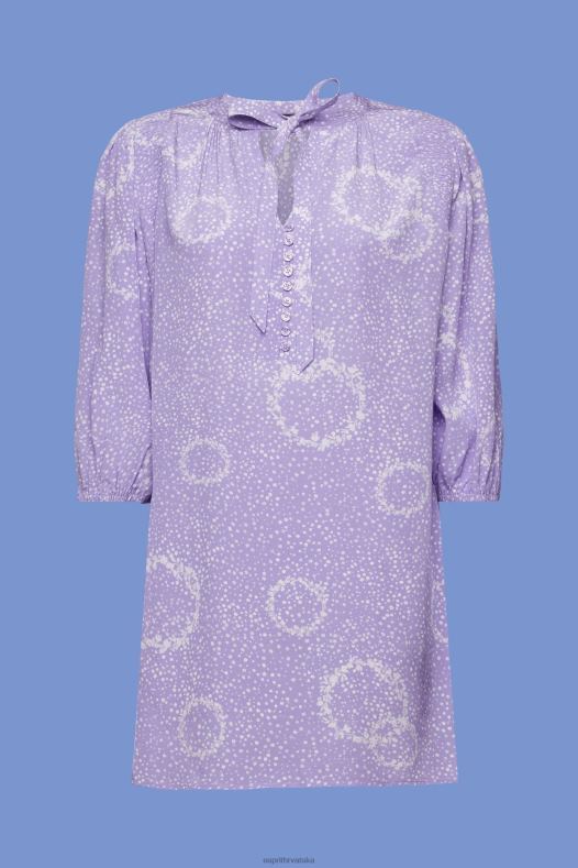 Esprit žene mini haljina s uzorkom i leptir mašnom bijela haljine A48RT230