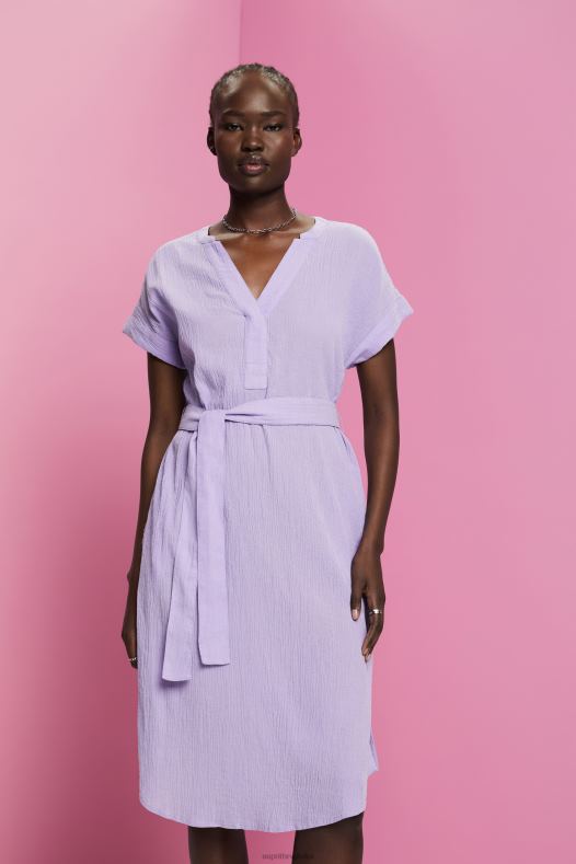 Esprit žene naborana midi haljina s remenom bijela haljine A48RT54