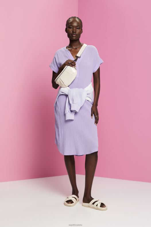 Esprit žene naborana midi haljina s remenom bijela haljine A48RT54