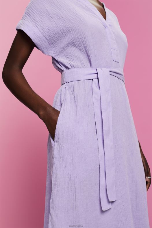 Esprit žene naborana midi haljina s remenom bijela haljine A48RT54