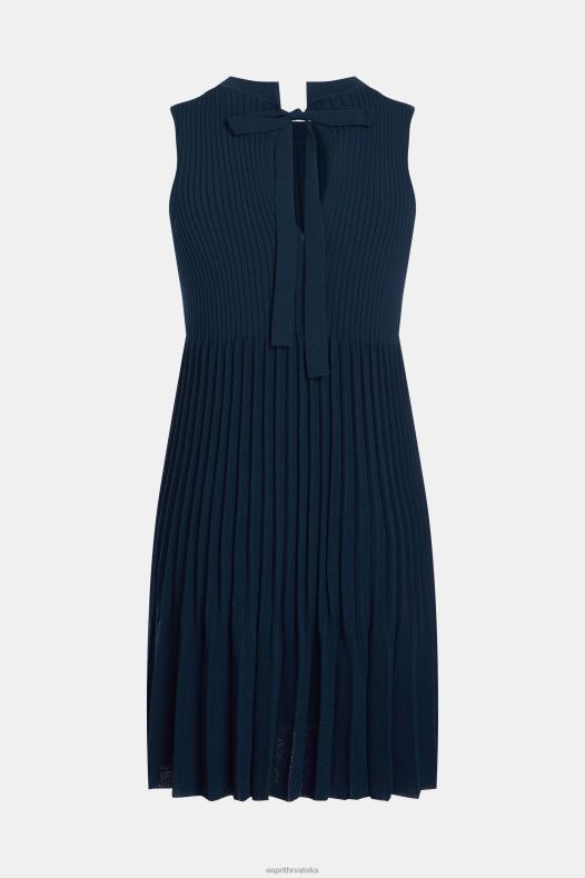 Esprit žene plisirana haljina mornarica haljine A48RT384