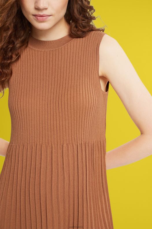 Esprit žene plisirana haljina smeđa haljine A48RT382