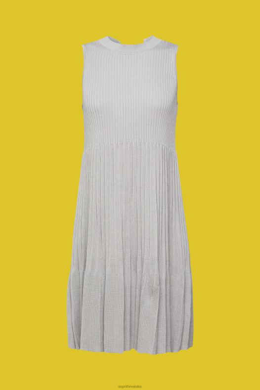 Esprit žene plisirana haljina srednje siva haljine A48RT381