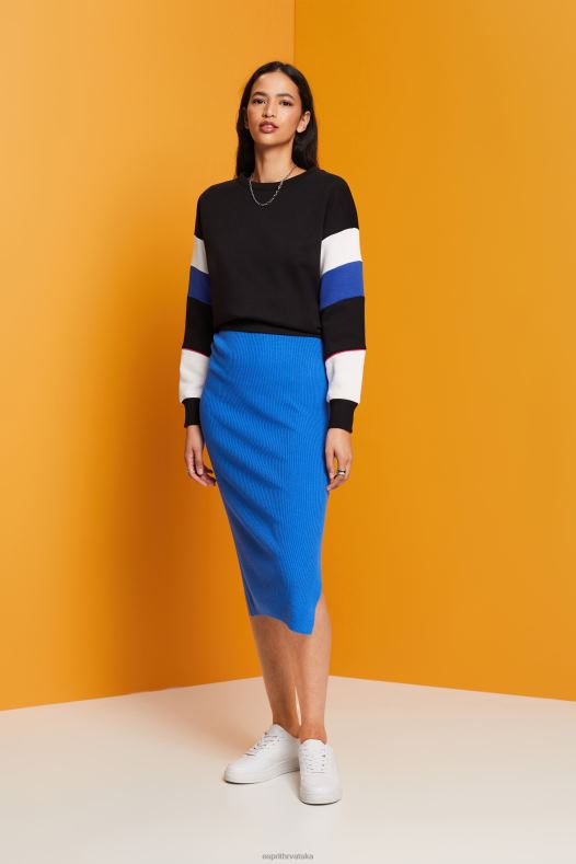 Esprit žene rebrasta pletena haljina, mješavina lana svijetlo plava haljine A48RT112