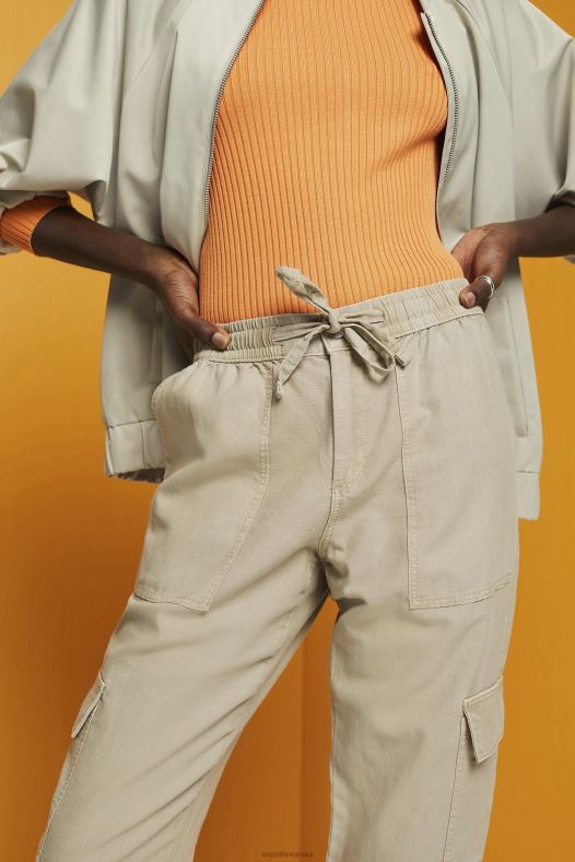 Esprit žene Cargo hlače od miješane tkanine s tencelom prašnjavo zelena hlače & hlače A48RT265