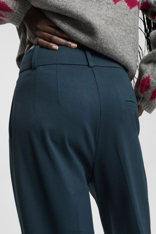 Esprit žene hlače širokih nogavica petrolej plava hlače & hlače A48RT437
