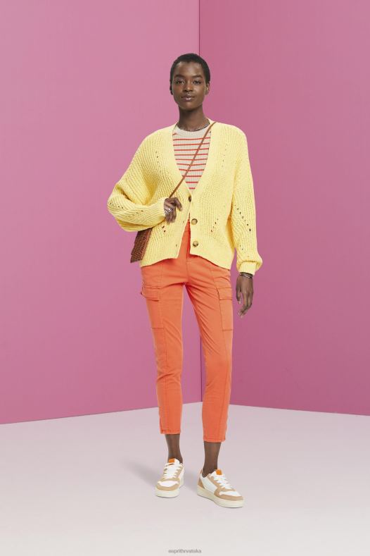 Esprit žene hlače srednjeg rasta u cargo stilu narančasto crvena hlače & hlače A48RT271