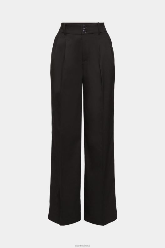 Esprit žene široke hlače visokog rasta crno hlače & hlače A48RT246