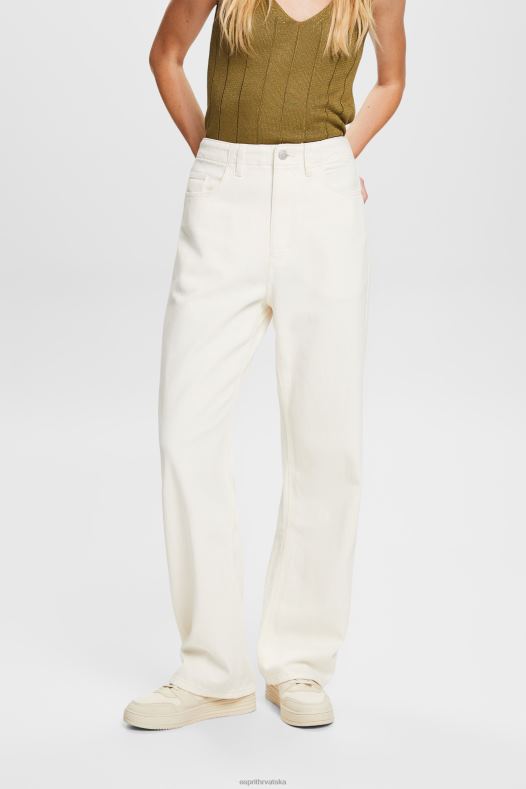 Esprit žene široke keper hlače, 100% pamuk prljavo bijelo hlače & hlače A48RT4