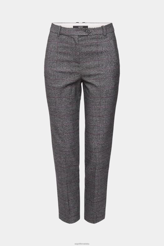 Esprit žene karirane hlače visokog struka antracit hlače & hlače A48RT249