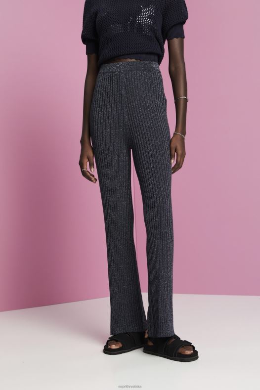 Esprit žene pletene hlače sa svjetlucavim efektom mornarica hlače & hlače A48RT259