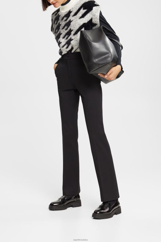 Esprit žene rastezljive hlače s visokim strukom crno hlače & hlače A48RT335