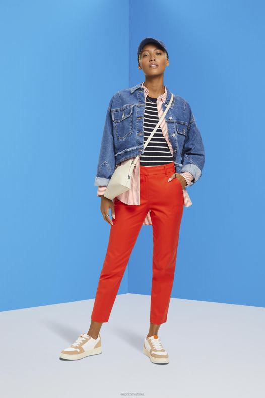 Esprit žene uske hlače visokog struka narančasto crvena hlače & hlače A48RT270