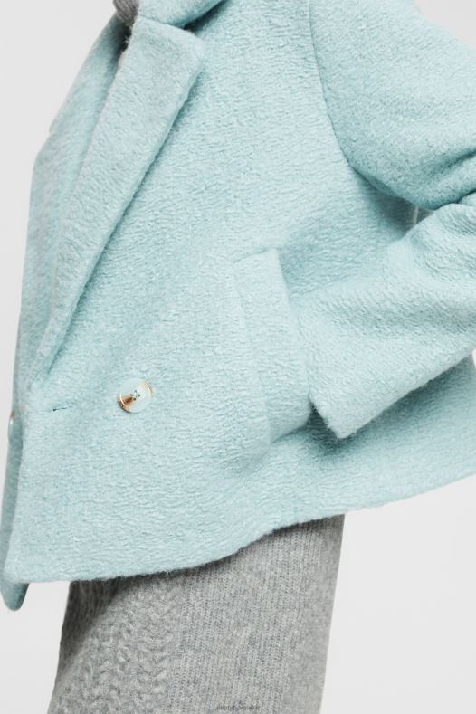 Esprit žene jakna od umjetne vune svijetlo vodeno zelena jakne A48RT436