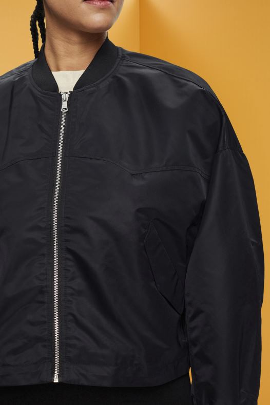 Esprit žene prevelika bomber jakna crno jakne A48RT213