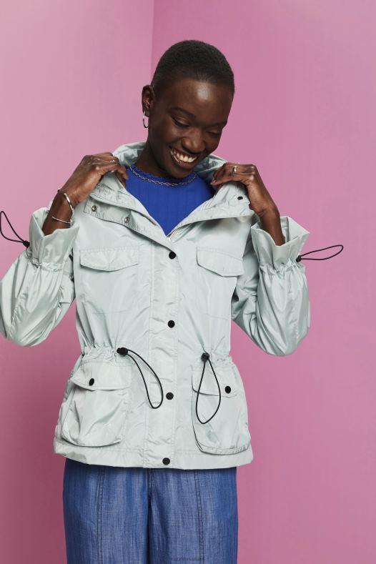 Esprit žene reciklirano: kišna jakna s kapuljačom svijetlo vodeno zelena jakne A48RT95