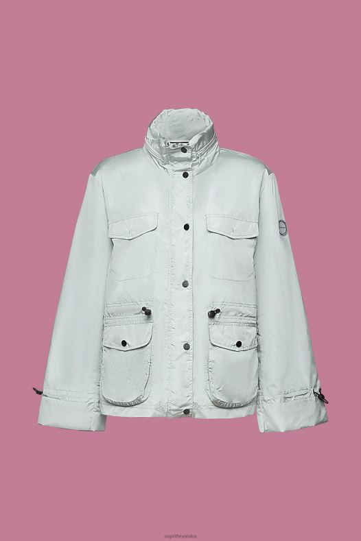 Esprit žene reciklirano: kišna jakna s kapuljačom svijetlo vodeno zelena jakne A48RT95