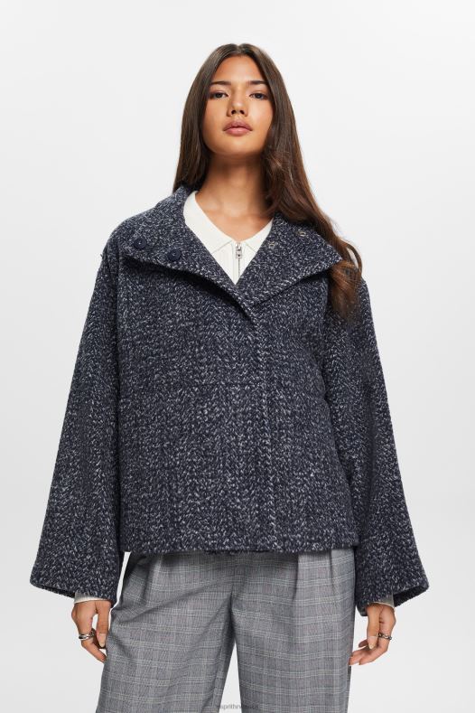 Esprit žene strukturirana tkana jakna mornarica jakne A48RT20