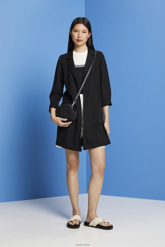 Esprit žene dugi džersej sako, lenzing ecovero crno Kaputi A48RT240