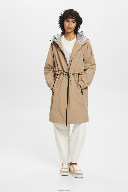 Esprit žene kišni kaput s kapuljačom na vezicu deva Kaputi A48RT306