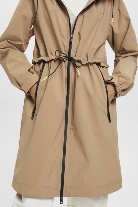 Esprit žene kišni kaput s kapuljačom na vezicu deva Kaputi A48RT306