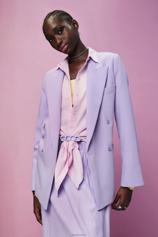 Esprit žene sako s dvorednim kopčanjem lavanda Kaputi A48RT256